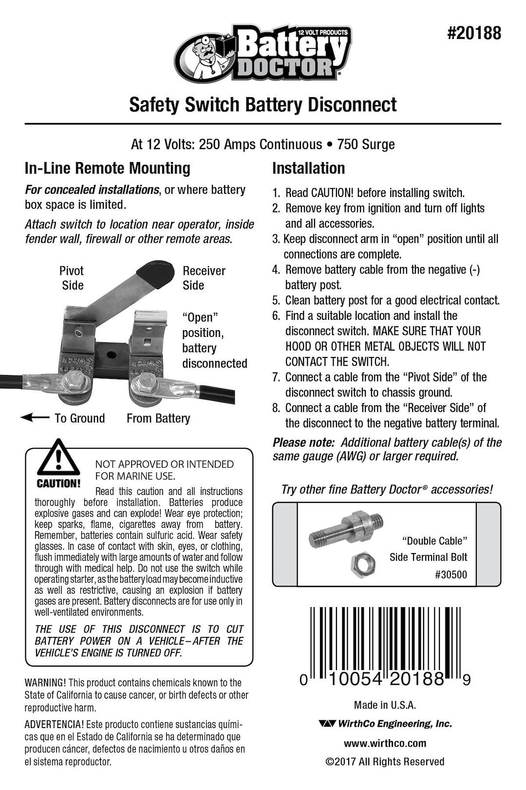 Wirthco 20188 Battery Disconnect Switch||20188_2.Jpg||87||w4820188||945528