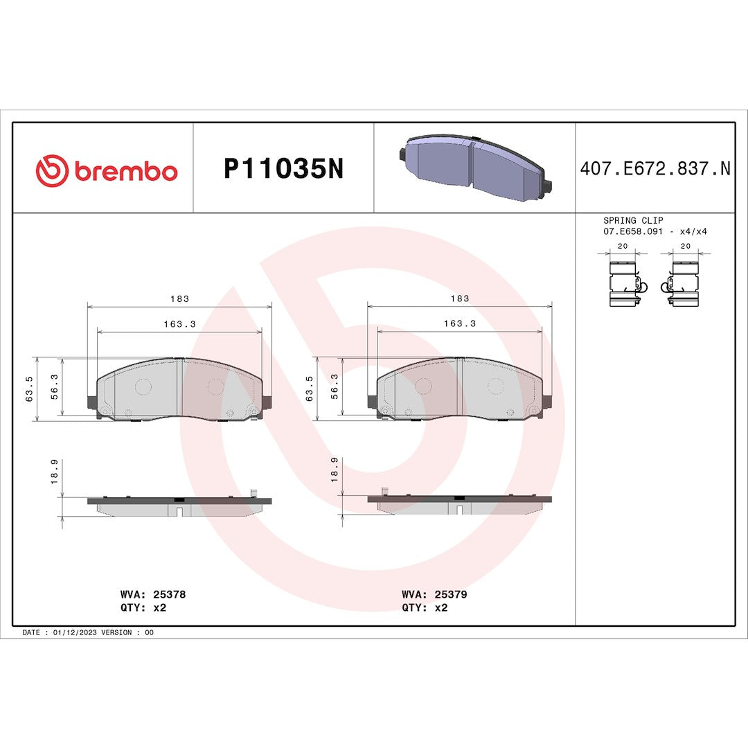 Brembo P11035n Brake Pad||p11035n_Drw.Jpg||91||brmp11035n||1752685