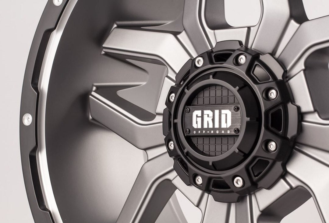 Product of Grid Wheels 18x9 Anthracite Gray With Black Lip Wheel - Not Applicable Bolt Pattern