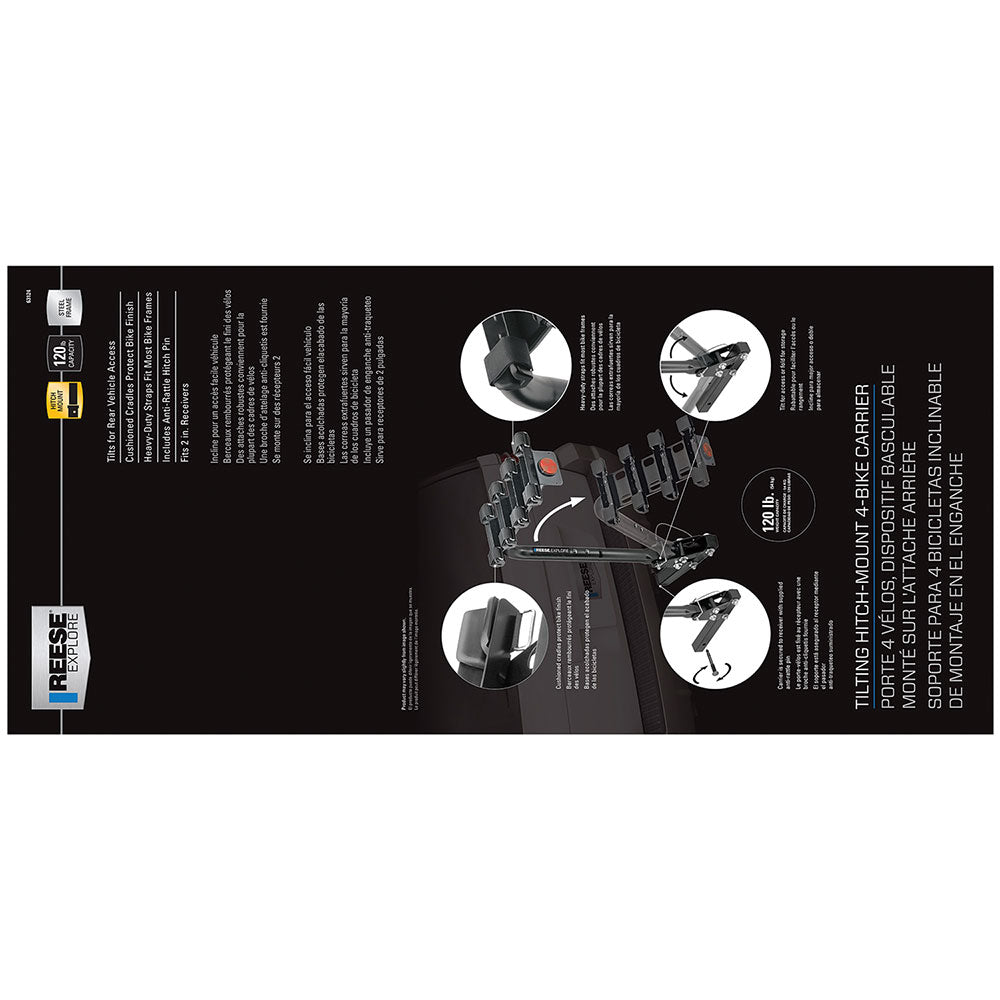 Product of Pro Series Hitch 63124 4 Bikes Bike Frame Clamp Bike Rack - Receiver Hitch Mount No