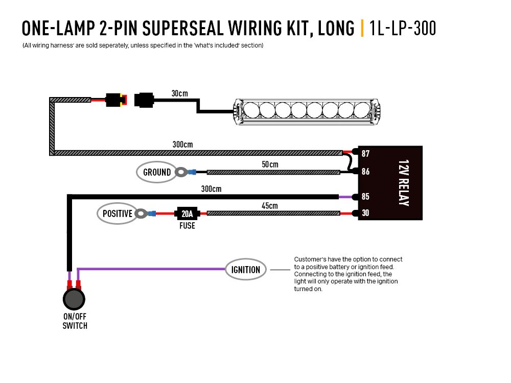 Product of Triple-R Light 1l-Lp-300 Light Bar Wiring Harness