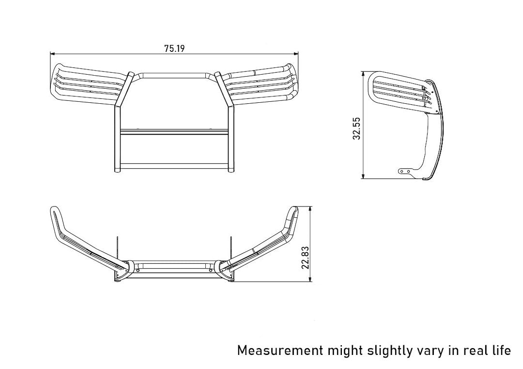 Black Horse Offroad 17tu31ma-Plfr Grille Guard||||95||blk17tu31mafr||2007325