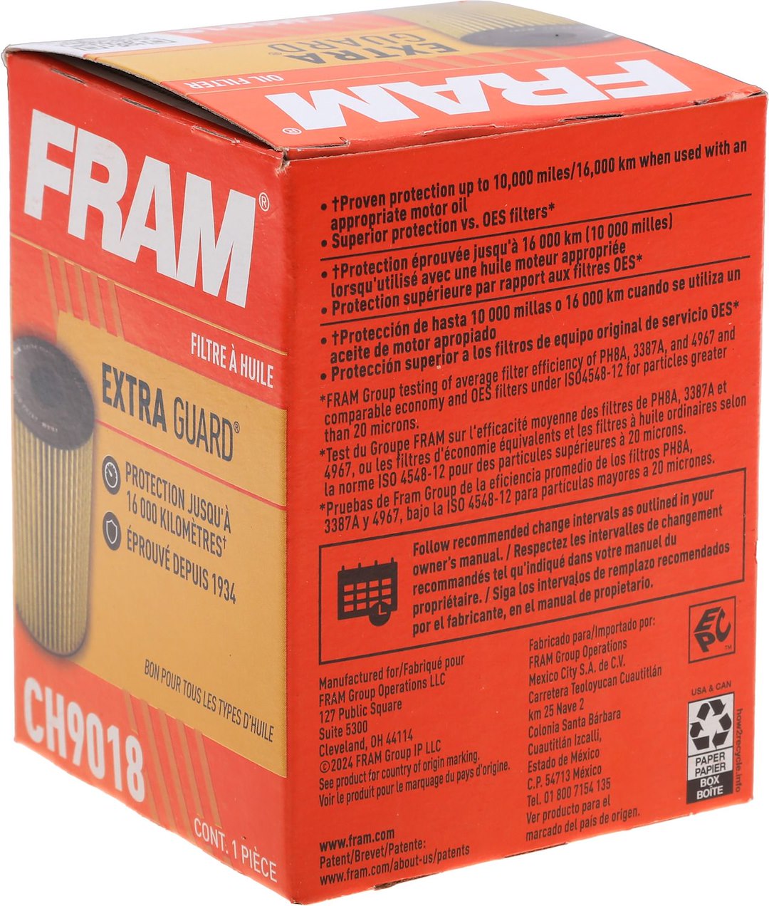 Fram Filter Ch9018 Oil Filter||||89||f24ch9018||2018102
