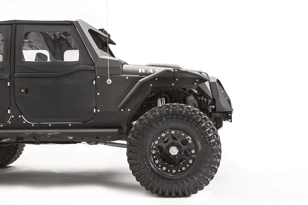 Product of Fab Fours JK1003-1 Pocket Style/ Exposed Fasteners Black Fender Flare - Set Of 2