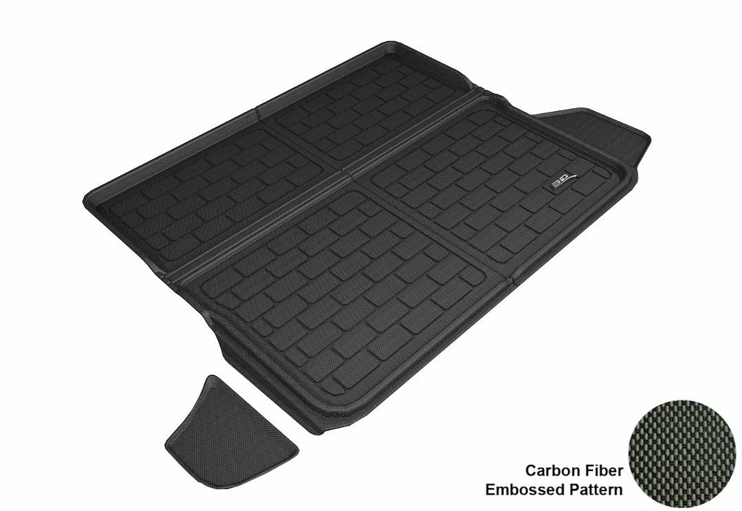 Product of 3D Mats M1CH0851309 Black Thermoplastic Rubber Of Carbon Fiber Texture Back Of 2nd Row Seat Cargo Area Liner