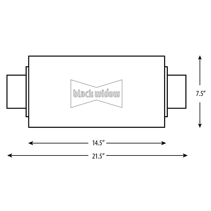 Product of Black Widow Exhaust BWBIGD-4 The Big D Exhaust Muffler