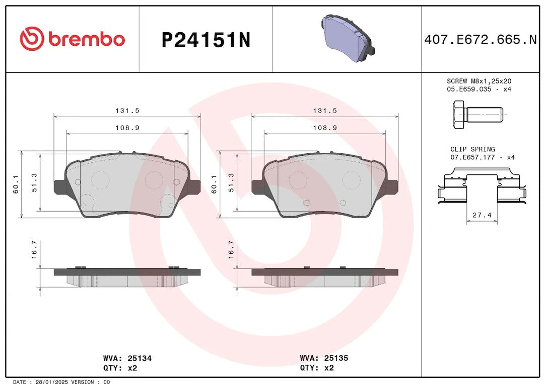 Brembo P24151n Brake Pad||p24151n_2.Jpg||87||brmp24151n||1709896