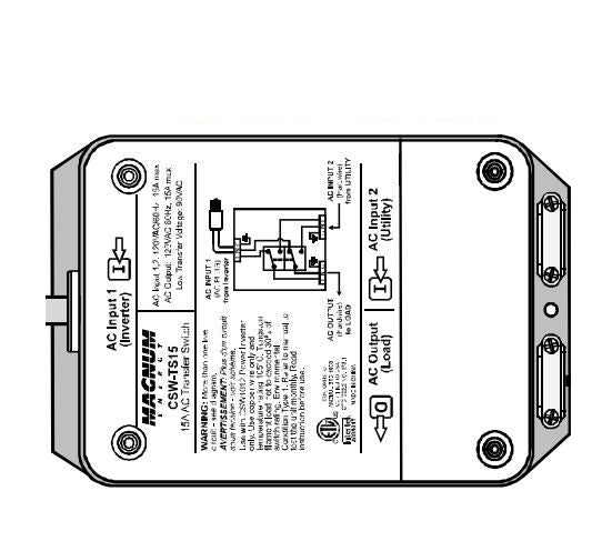 Magnum Energy Csw-Ts15 Power Transfer Switch||csw-Ts15.Jpg||85||m6bcswts15||2216973
