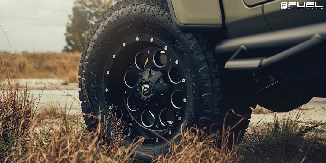 Product of Fuel Off Road 15x8 Black With Natural Accents Wheel - 5x4.75 Bolt Pattern