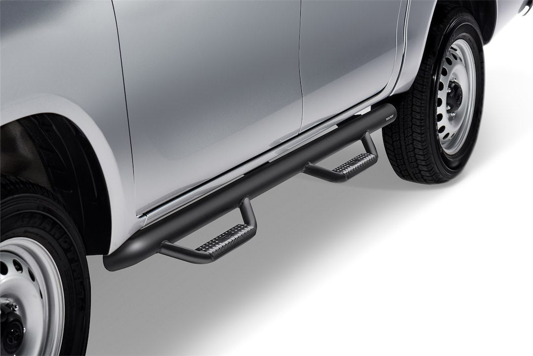 Product of N-Fab T1580CC-TX Black Matte Textured Powder Coated Round Nerf Bar - Truck Wheel To Wheel