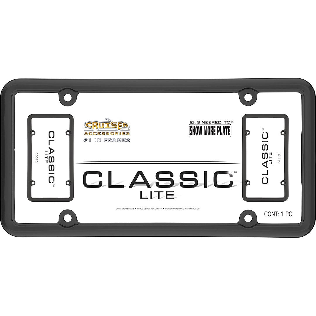 Cruiser 20050 License Plate Frame||20050_P01-Classic-Lite_Black-Inpack.Jpg||86||c3420050||1186956