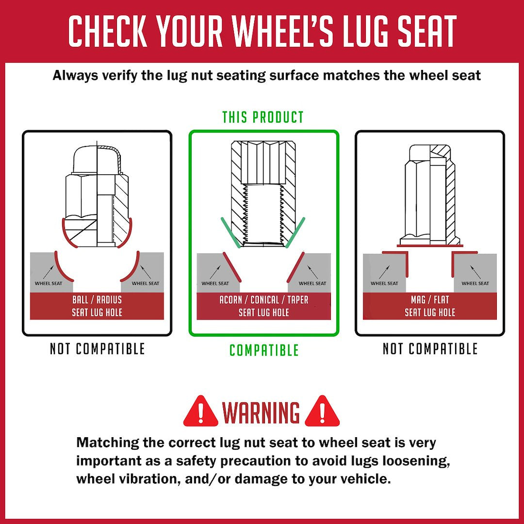 Product of Coyote Wheel Accessories 781148XLBLK 60 Degree Conical 14x1.5 Lug Nut