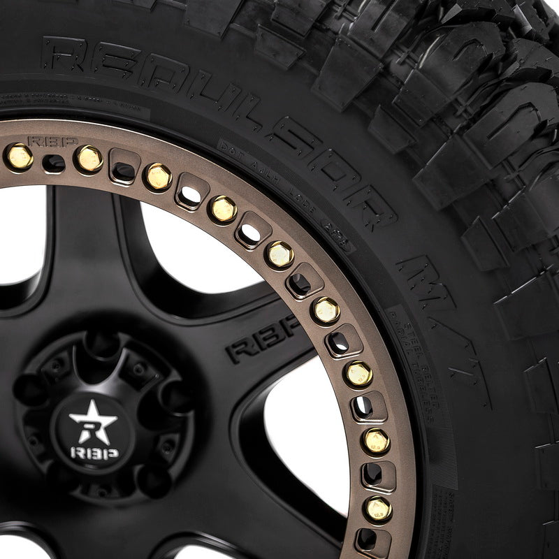 Product of RBP (Rolling Big Power) 20x9 Black With Bronze Bead Lock Ring Wheel - 8x6.50 Bolt Pattern