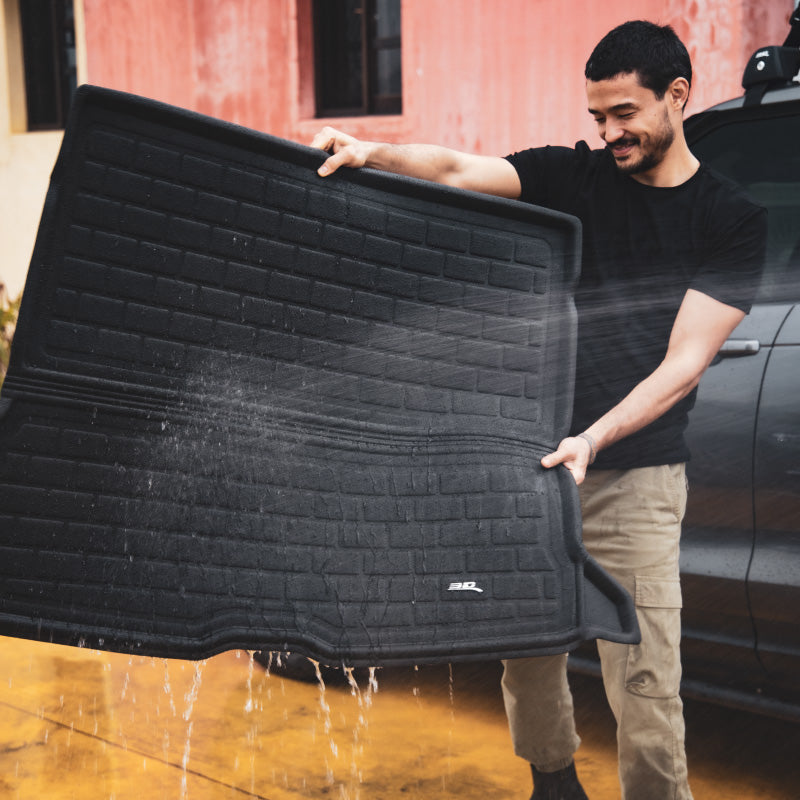 Product of 3D Mats M1RI0011309 Black Thermoplastic Rubber Of Carbon Fiber Behind 3rd Row Cargo Area Liner