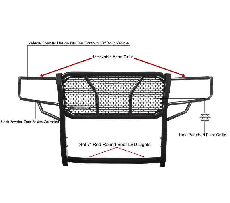 Black Horse Offroad Ru-Totu07-B-Plr Grille Guard||||92||blkrutotu07bp||2008104