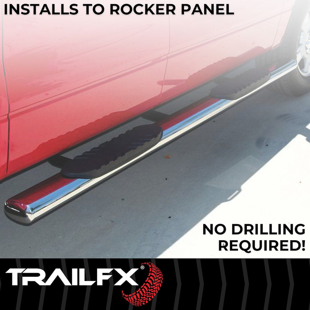 Product of TrailFX A1530S TFX 4" Oval Tube Side Steps Nerf Bar With Surface Steps