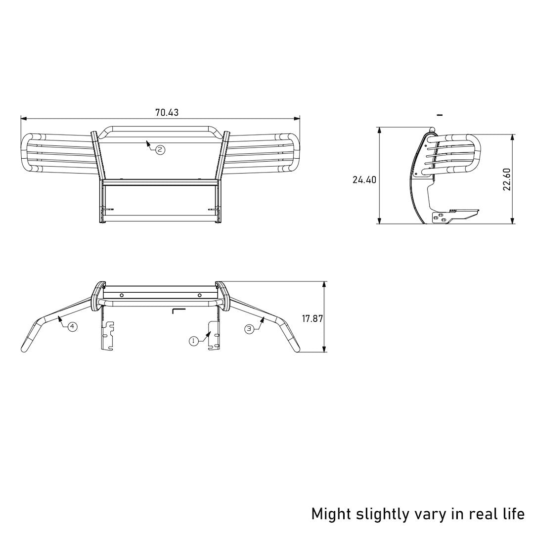 Product of Black Horse Offroad 17EB26MA-PLFB Grille Guard