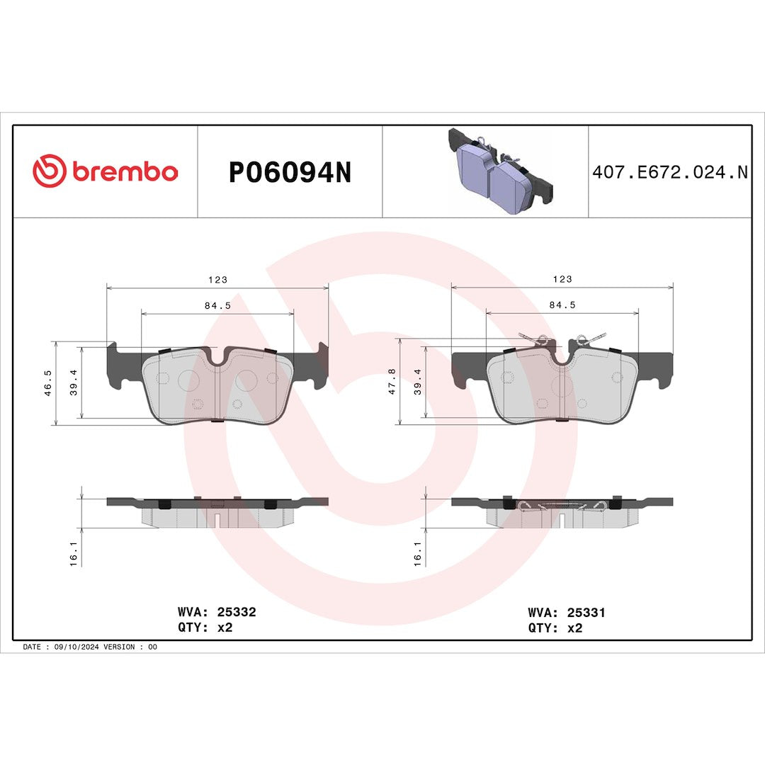 Brembo P06094n Brake Pad||p06094n_Drw.Jpg||91||brmp06094n||1754546