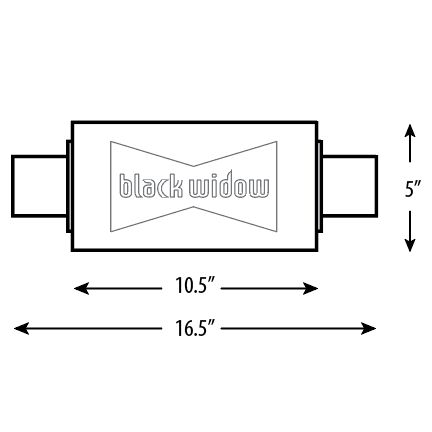 Product of Black Widow Exhaust BW0013-3 Widowmaker Stainless Steel Exhaust Muffler