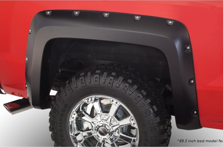Product of Bushwacker 40924-02 Pocket Style/ Exposed Fasteners Black Fender Flare - Set Of 4