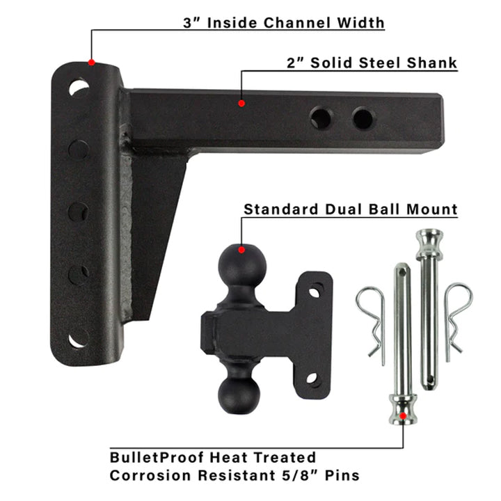 Product of Bulletproof Hitches HD204 2 Inch Receiver Trailer Hitch Ball Mount