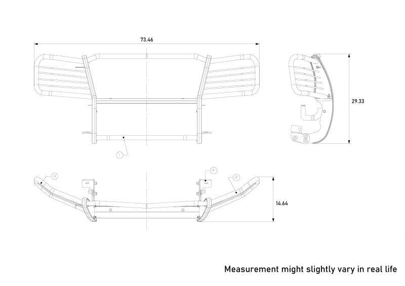 Black Horse Offroad 17gt25ma-Plb Grille Guard||17gt25ma-Plb_10.Jpeg||94||blk7gt25maplb||2237719