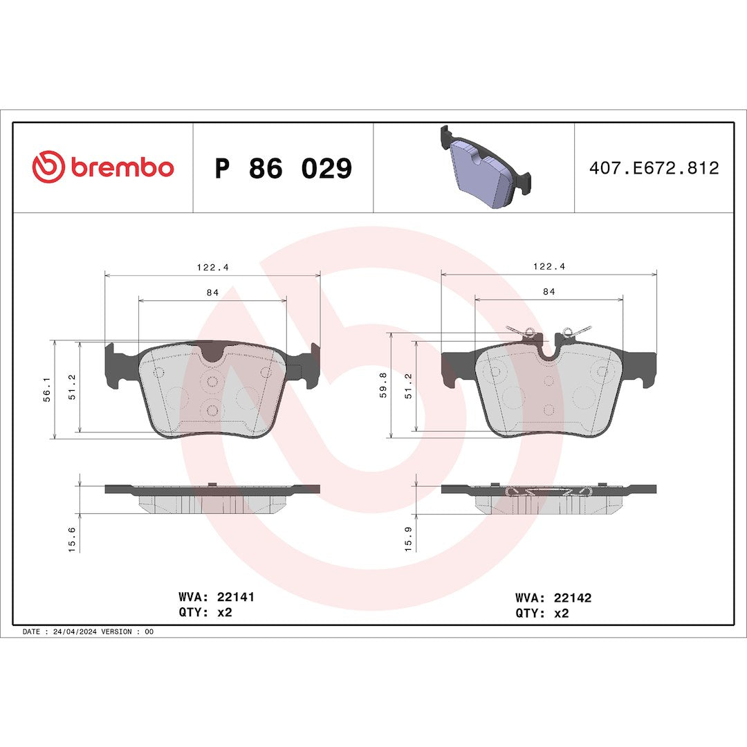 Brembo P86029 Brake Pad||p86029_Drw.Jpg||87||brmp86029||1754519