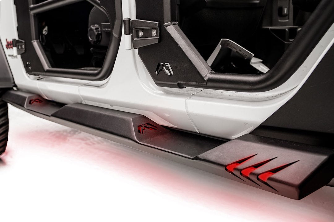 Product of Fab Fours JL18-G1550-1 Black Steel Flat Rocker Panel Guard