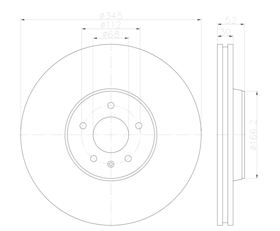 Product of Hella 355123112 Brake Rotor