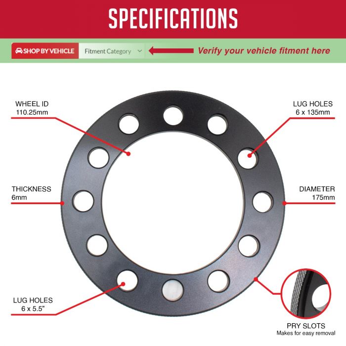 Coyote Wheel Accessories 6550/135-6-110 Wheel Spacer||6550135-6-110_5.Jpg||90||rev5501356110||2218821