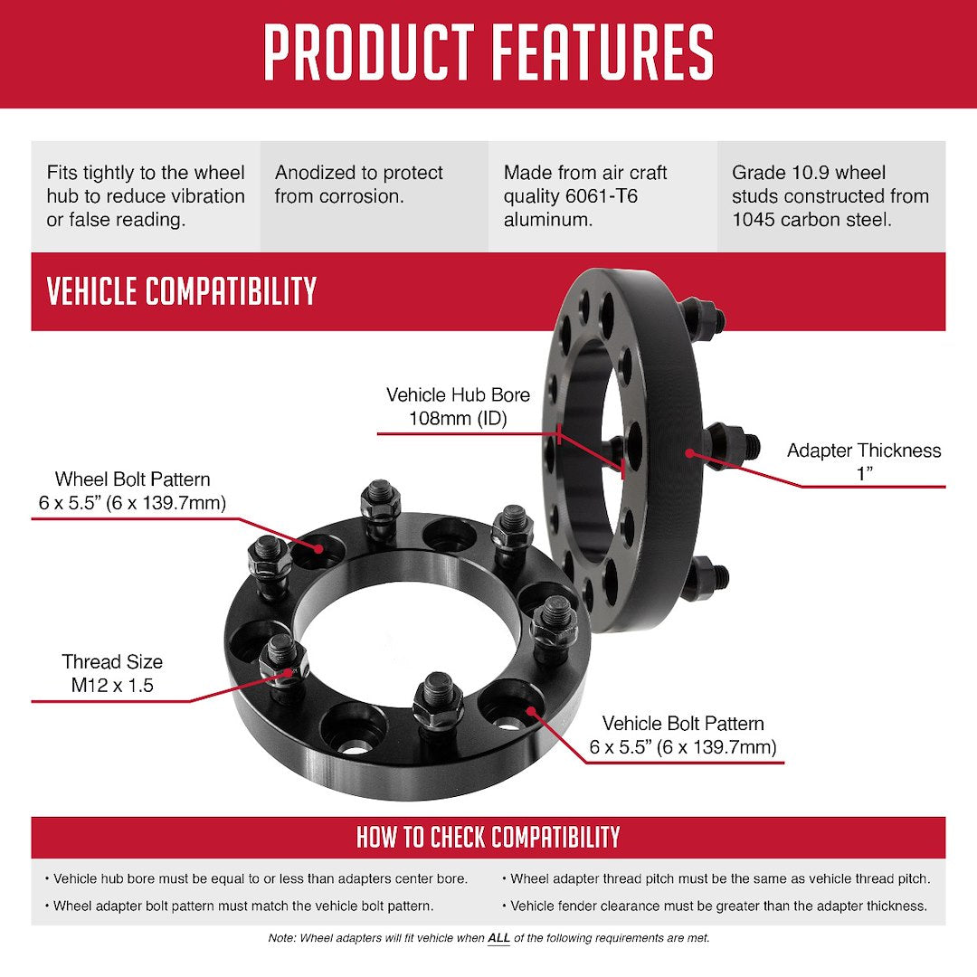 Coyote Wheel Accessories 6550-6550-A108 Wheel Adapter||6550-6550h-A108_Features_2.Jpg||88||rev506550a108||2218801