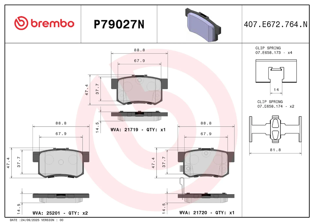 Brembo P79027n Brake Pad||p79027n_1.Png||86||brmp79027n||2240397