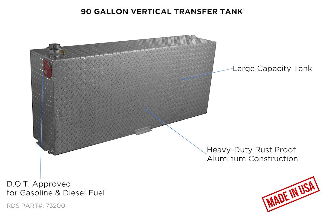Product of RDS Tanks 73200 Diesel/ Gasoline Liquid Transfer Tank 90 Gallon Rectangular
