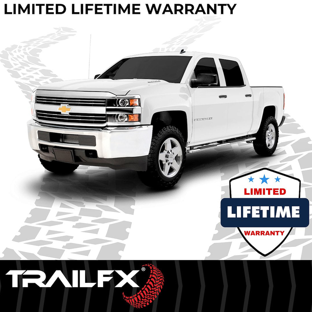 Product of TrailFX A4002S TFX 4" Trapezoid Side Steps Nerf Bar With Surface Steps