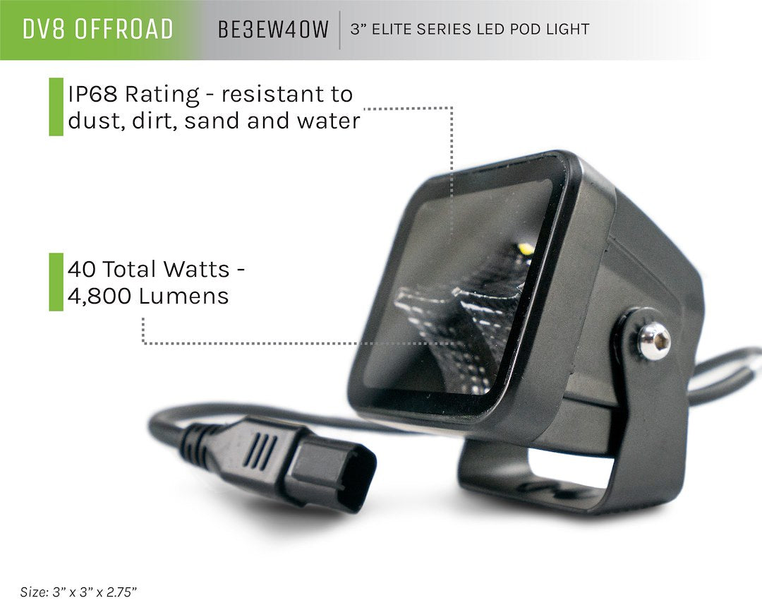 Dv8 Offroad Be3ew40w Driving/ Fog Light||be3ew40w_R_10.Jpg||95||dv8be3ew40w||888474