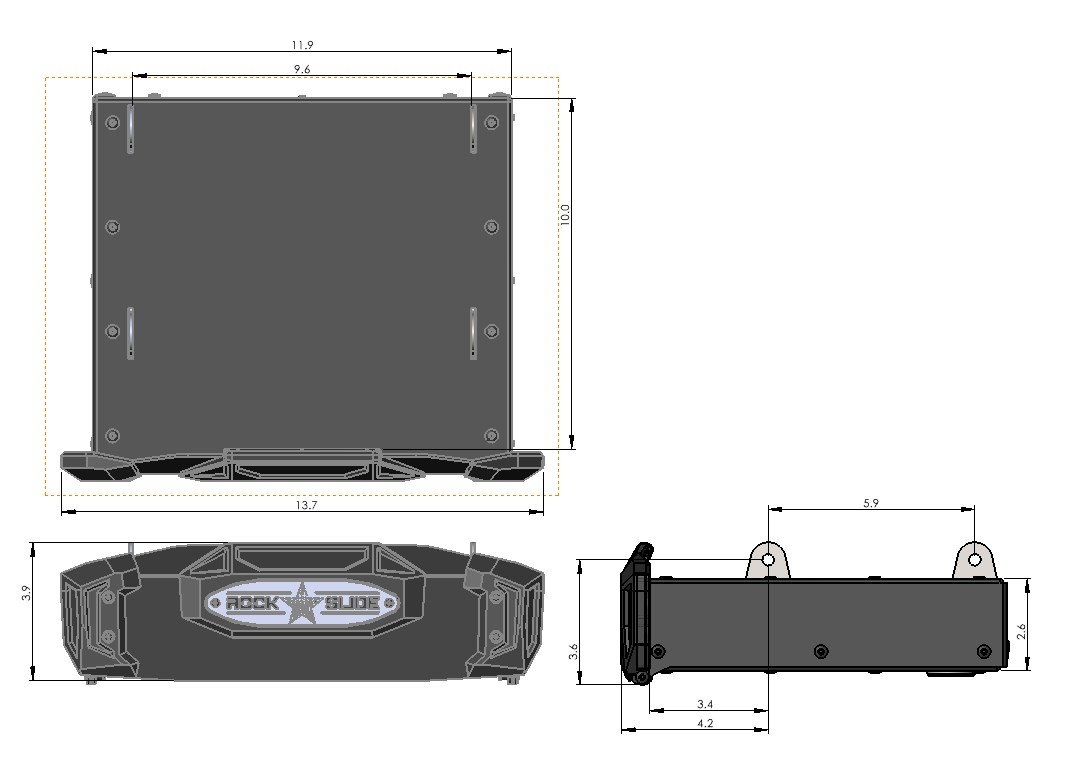 Rockslide Engineering Rs-100-9 Truck Step||rs-100-9_10.Png||95||rckrs1009||1715503