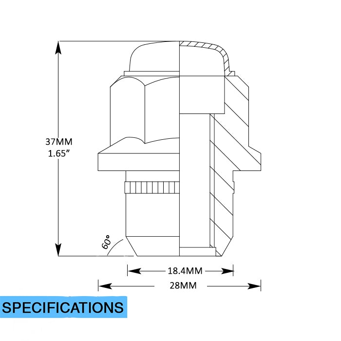Product of Coyote Wheel Accessories 581145 Mag Shank 12x1.5 Lug Nut