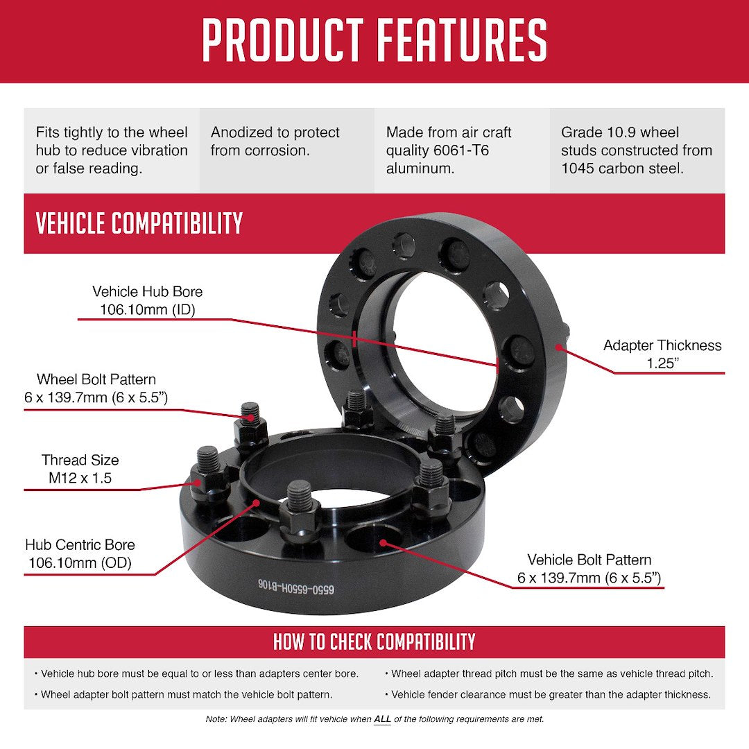 Product of Coyote Wheel Accessories 6550-6550h-B106 Wheel Adapter