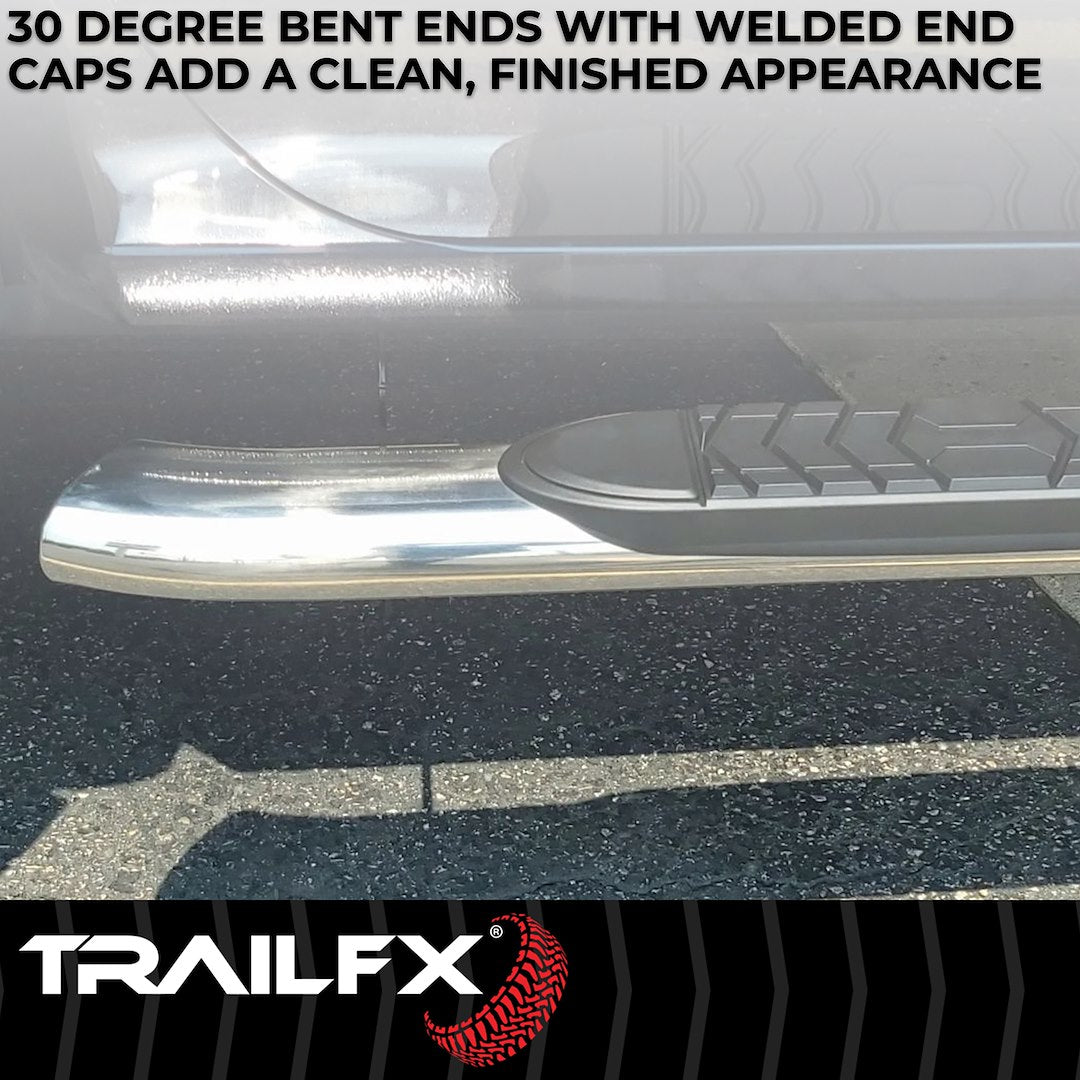 Product of TrailFX A7085S TFX 5" Oval Bent Side Bars Nerf Bar With Surface Steps