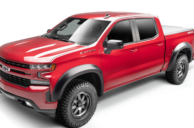 Product of Bushwacker 40929-02 Pocket Style/ Exposed Fasteners Black Fender Flare - Set Of 4