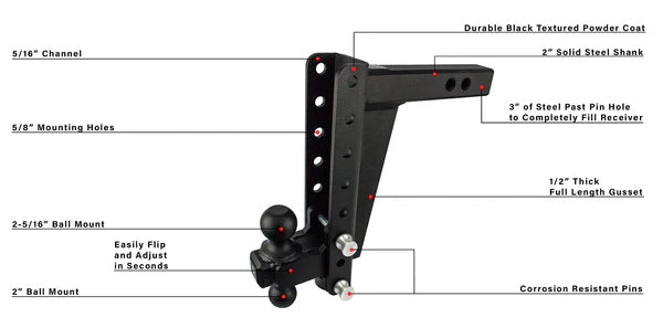 Product of Bulletproof Hitches HD2010 2 Inch Receiver Trailer Hitch Ball Mount