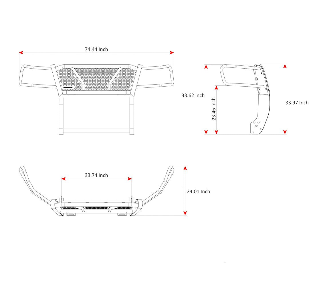 Product of Black Horse Offroad RU-NIFR22-B-K1 Grille Guard