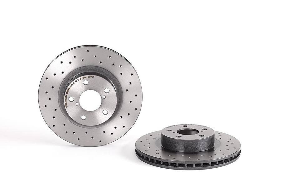 Product of Brembo 0956742XC02 Xtra Vented Cross Drilled 1 Piece Brake Rotor
