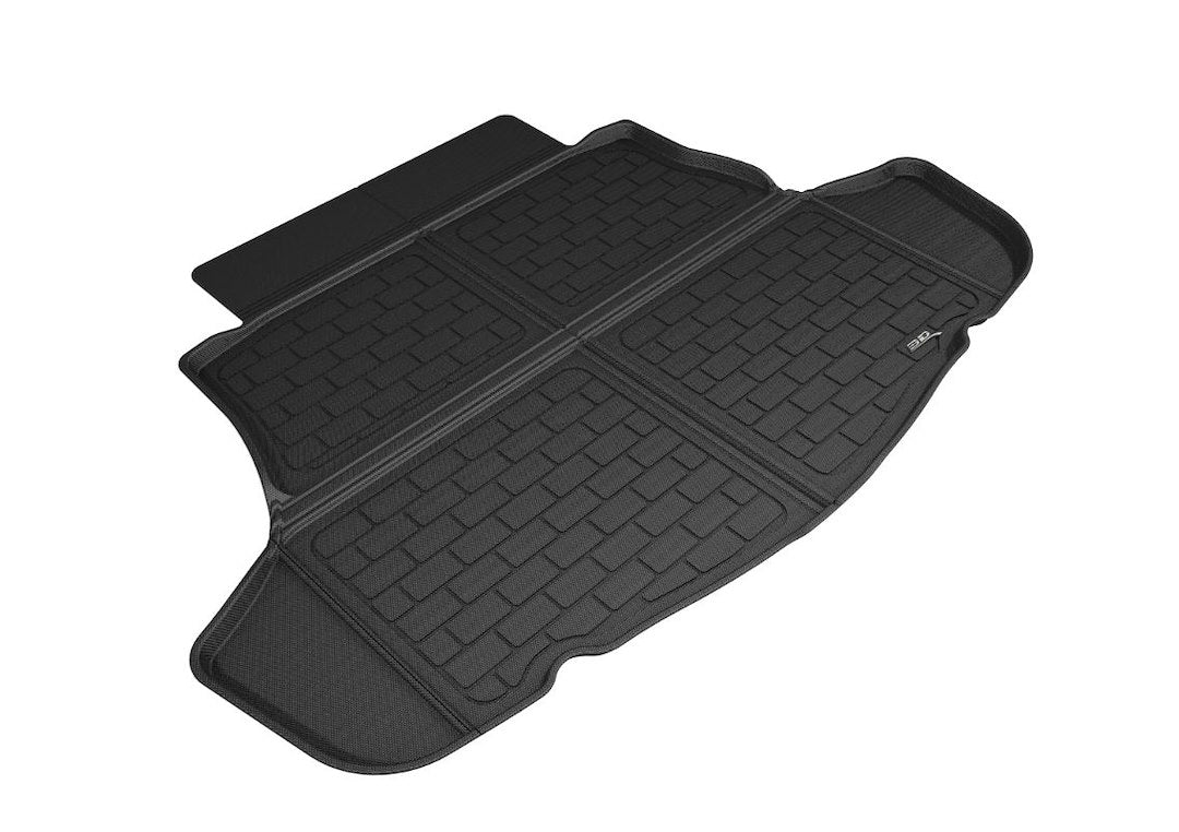 Product of 3D Mats M1TY2371309 Black Thermoplastic Rubber Of Carbon Fiber Texture Back Of 2nd Row Seat Cargo Area Liner