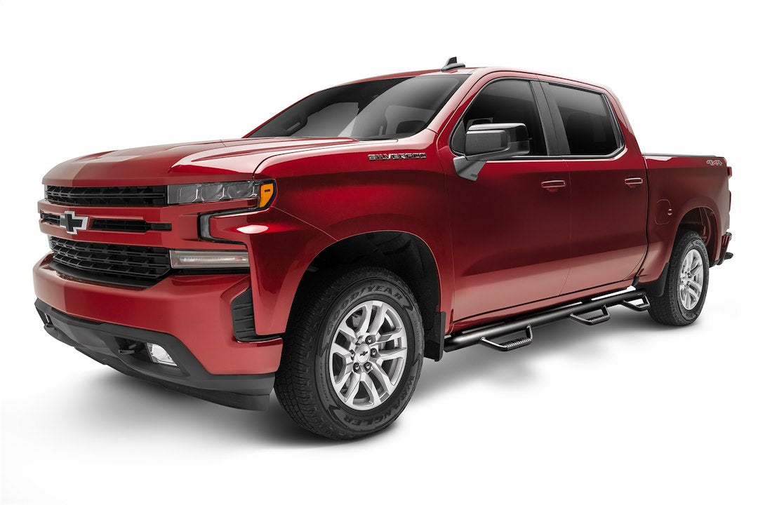 Product of N-Fab C1996CC-6-TX Black Matte Textured Powder Coated Round Nerf Bar - Truck Wheel To Wheel