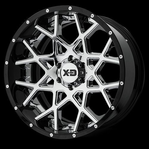 Product of KMC Wheels 20x12 Silver Center With Black And Natural Lip Wheel - 8x6.69 Bolt Pattern