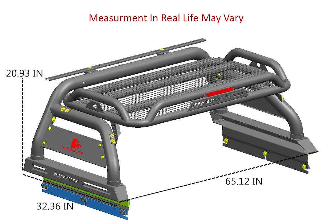 Product of Black Horse Offroad ATRB7BK-PLFR  Truck Bed Bar