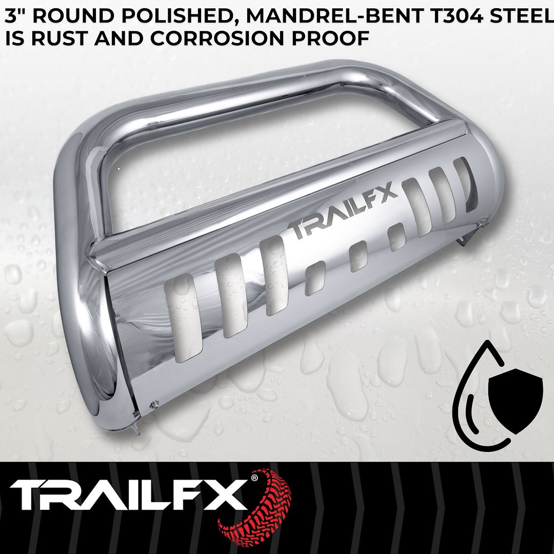 Product of TrailFX 8923342 Bull Bar Polished 3 Inch Yes with skid plate