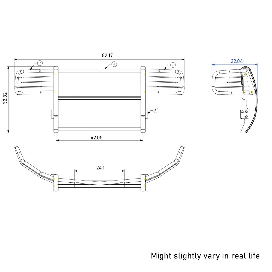 Product of Black Horse Offroad 17FB23MA-PLFR Grille Guard