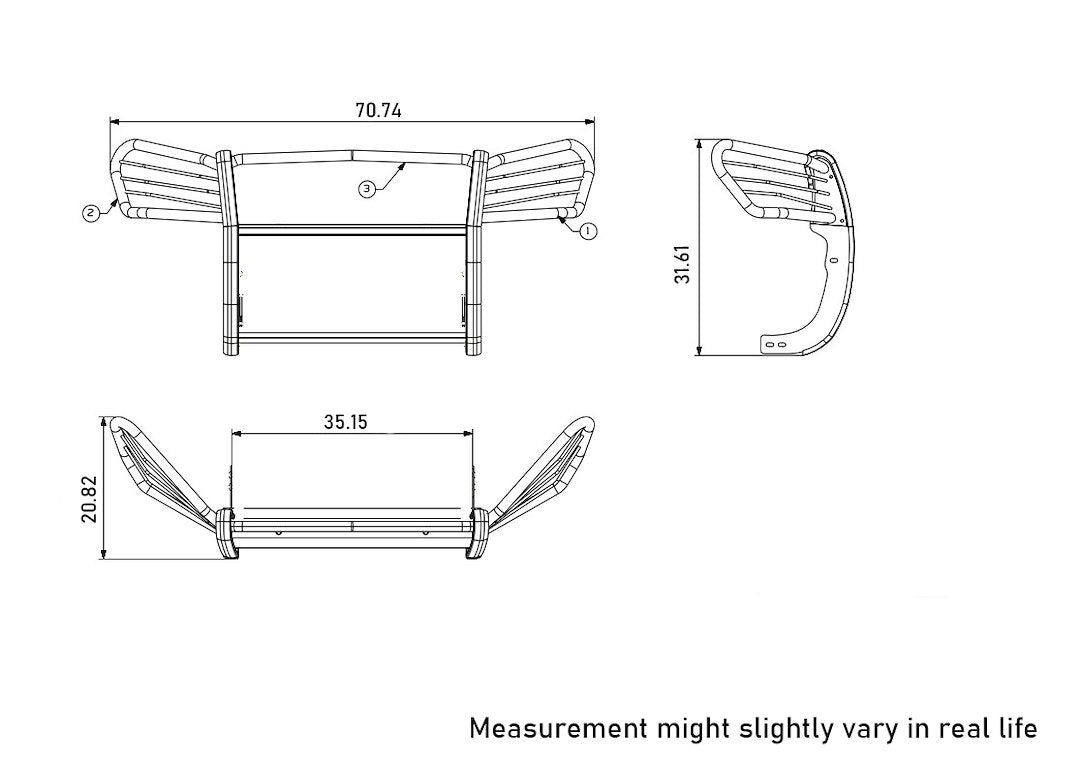 Product of Black Horse Offroad 17TU26MA-PLFB Grille Guard